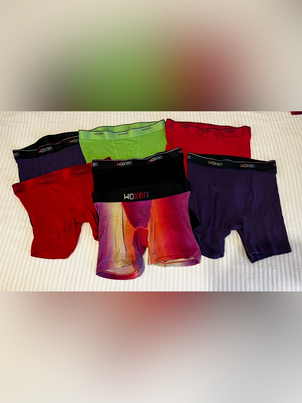 7 pair WOXER Women’s Boxer Briefs Baller 5” rainbow pride tie dye